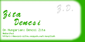 zita dencsi business card